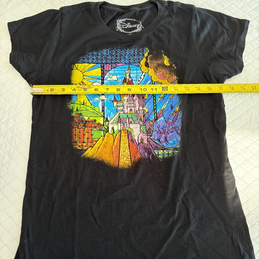 Disney Beauty And The Beast Stained Glass Castle T shirt Women’s Large -see pics